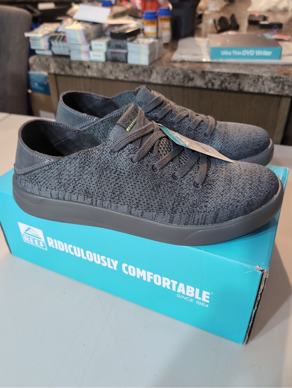 REEF Men’s Swellsole Neptune Charcoal Grey Slip On Collapsible Heel Shoes 11